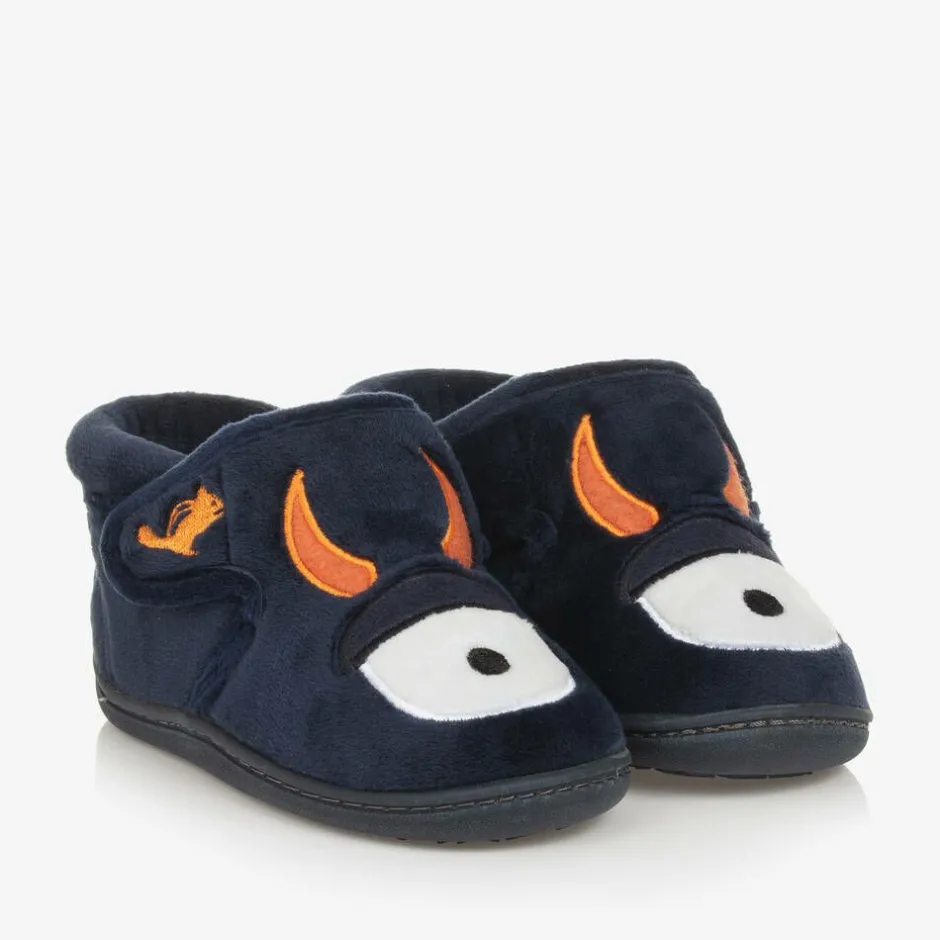 Chipmunks Navy Blue Fleece Monster Slippers Best