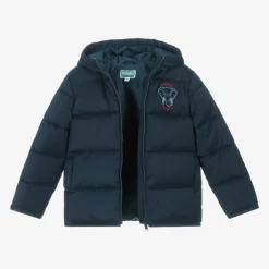 KENZO KIDS Navy Blue Hooded Puffer Coat Clearance