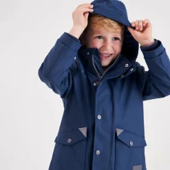 Mitty James Navy Blue Hooded Waterproof Raincoat Hot