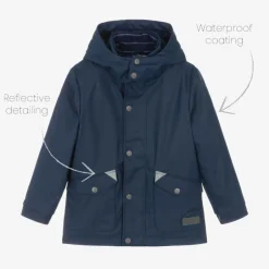 Mitty James Navy Blue Hooded Waterproof Raincoat Hot