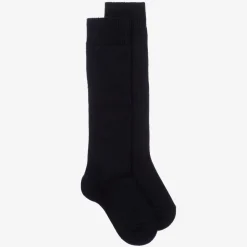 Falke Navy Blue Knee High Wool Socks New