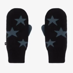 Molo Navy Blue Knitted Star Mittens Online