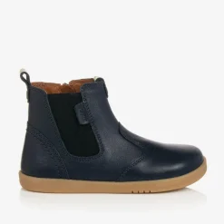 Bobux Kid + Navy Blue Leather Ankle Boots Best