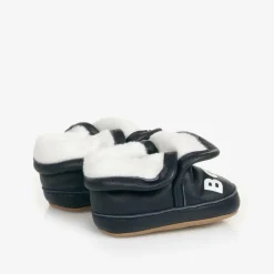 BOSS Navy Blue Leather Baby Pre-Walker Shoes New