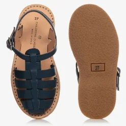 Childrens Classics Navy Blue Leather Sandals Outlet