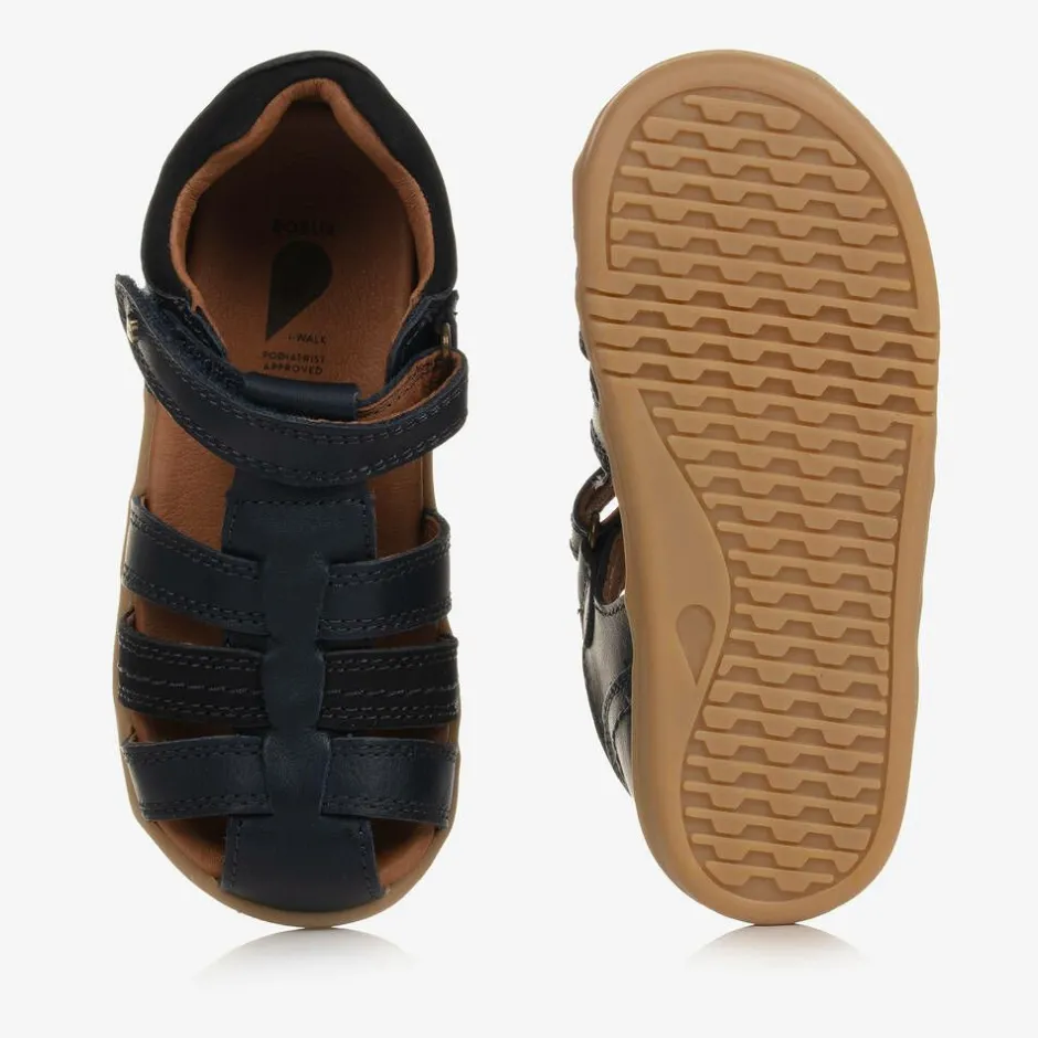 Bobux IWalk Navy Blue Leather Sandals Hot