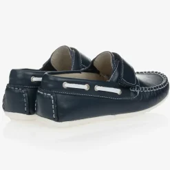 Childrens Classics Navy Blue Leather Shoes Outlet
