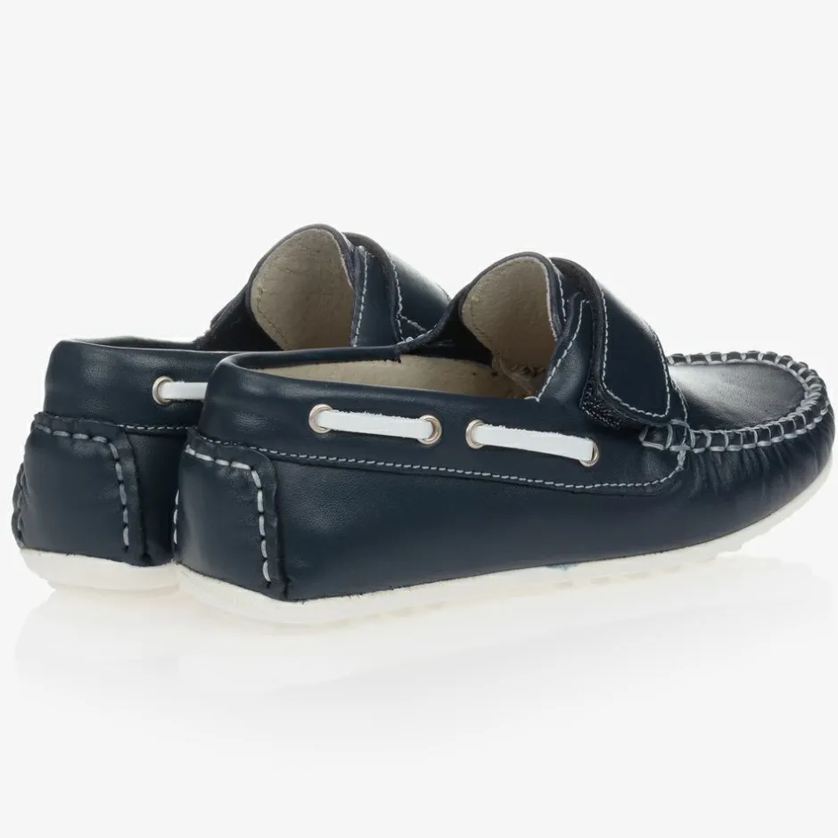 Childrens Classics Navy Blue Leather Shoes Outlet