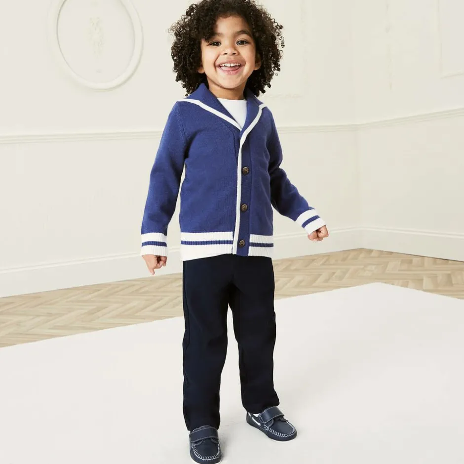 Childrens Classics Navy Blue Leather Shoes Outlet