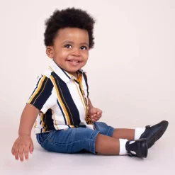 Early Days Navy Blue Leather Shoes