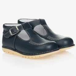 Childrens Classics Navy Blue Leather T-Bar Shoes Online
