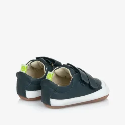 Tip Toey Joey Navy Blue Leather Velcro Trainers Best