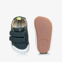 Tip Toey Joey Navy Blue Leather Velcro Trainers Best