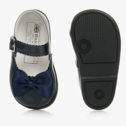 Early Days Navy Blue Patent Bar Shoes