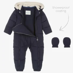 Mitty James Navy Blue Puffer Baby Snowsuit Best