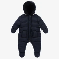 Tartine et Chocolat Navy Blue Reversible Baby Snowsuit Clearance