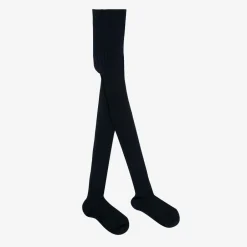 Falke Navy Blue Ribbed Cotton Knit Tights Best