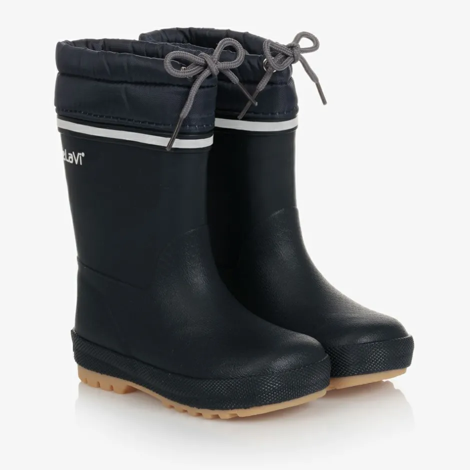 CeLaVi Navy Blue Rubber Rain Boots Sale