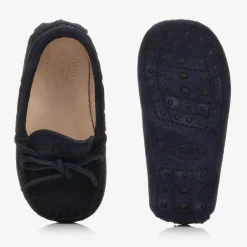 Tods Navy Blue Suede Leather Moccasins Discount