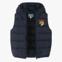 KENZO KIDS Navy Blue Varsity Tiger Down Gilet Discount