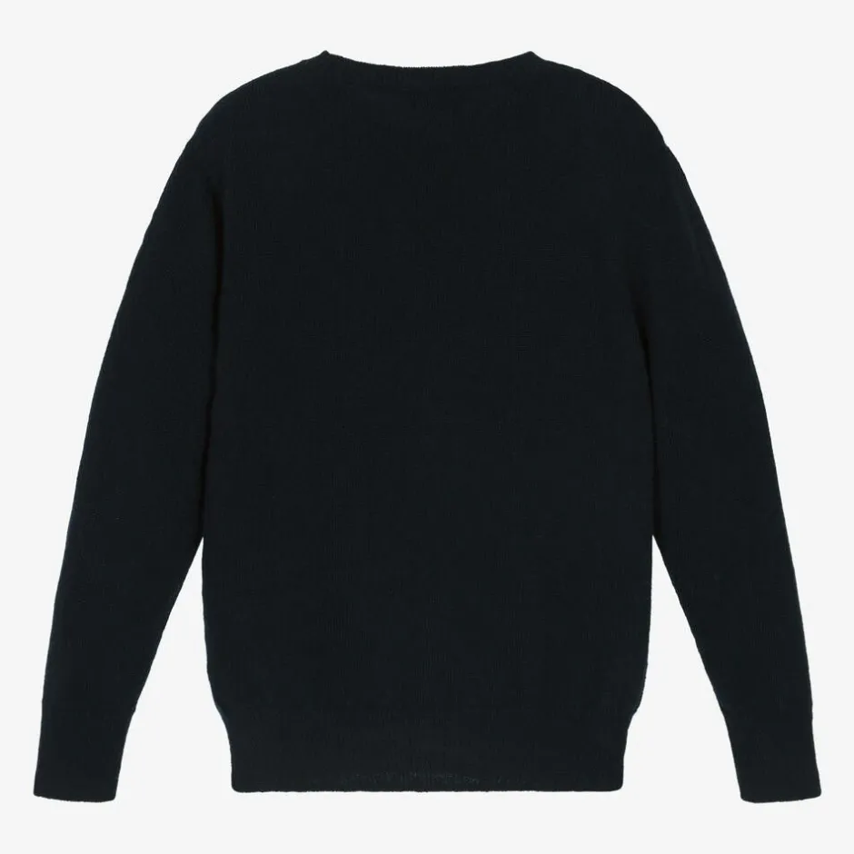 Il Gufo Navy Blue Wool Knit Sweater Best