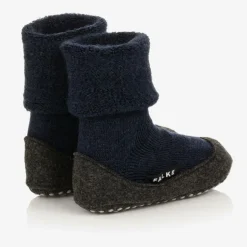 Falke Navy Blue Wool Slipper Socks