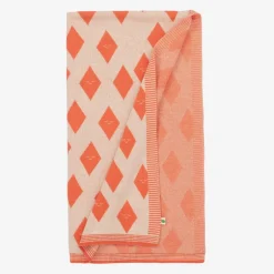 The Bonniemob Orange Diamond Knitted Blanket (100cm)