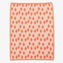 The Bonniemob Orange Diamond Knitted Blanket (100cm)