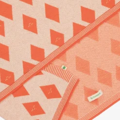 The Bonniemob Orange Diamond Knitted Blanket (100cm)