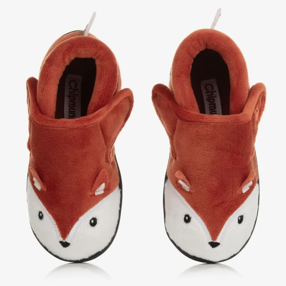Chipmunks Orange Fox Velcro Slippers Hot