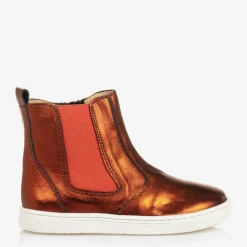 Joyday Orange Leather Ankle Boots Sale