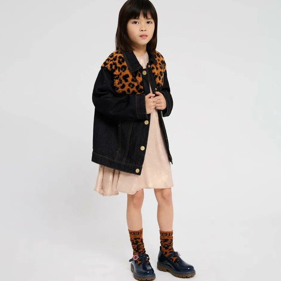 KENZO KIDS Orange Leopard Print Socks