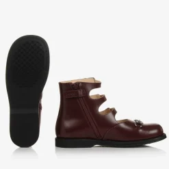 Gucci Oxblood Leather Buckle Shoes Clearance