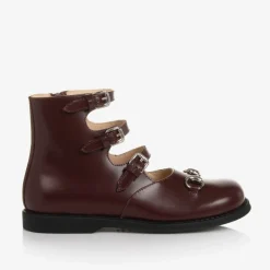 Gucci Oxblood Leather Buckle Shoes Clearance