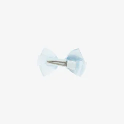 Peach Ribbons Pale Blue Bow Hair Clip (7cm) Discount