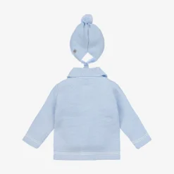 Artesanía Granlei Pale Blue Knitted Pram Coat Set New