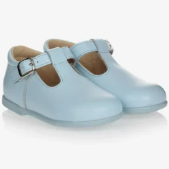 Early Days Pale Blue Leather Shoes Discount