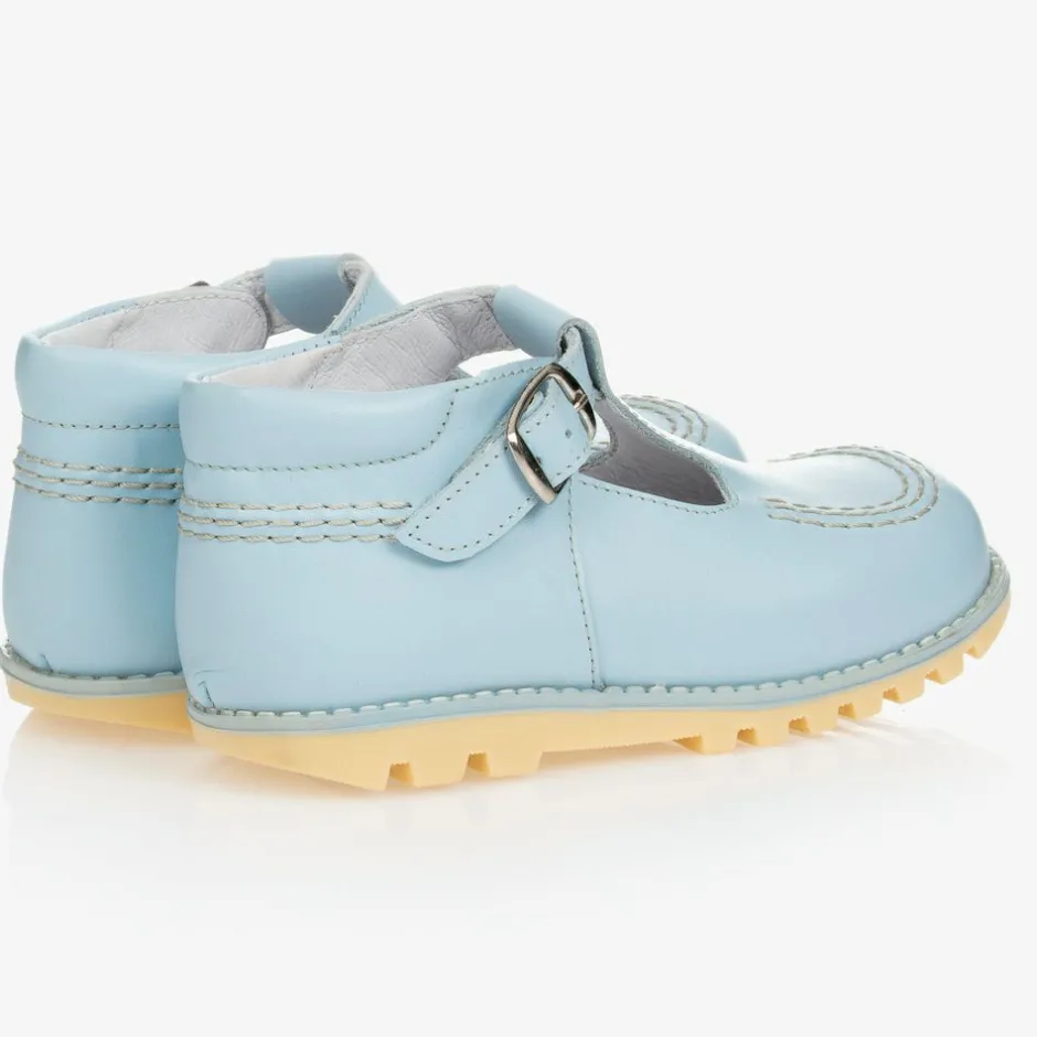 Childrens Classics Pale Blue Leather T-Bar Shoes Best