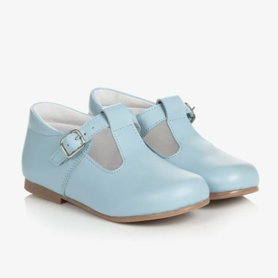 Beatrice amp; George Pale Blue Leather T-Bar Shoes Hot