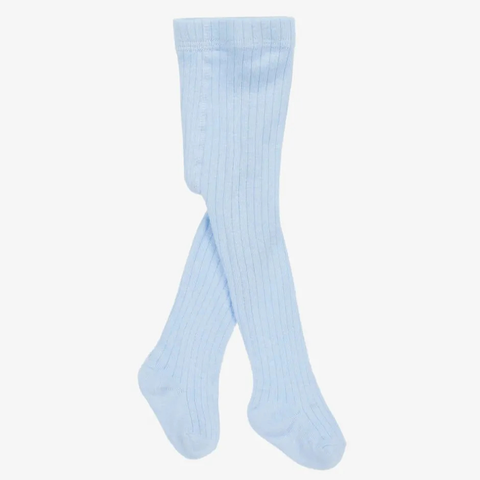 Mayoral Pale Blue Organic Cotton Baby Tights Sale