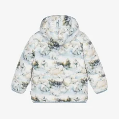 Molo Pale Blue Polar Bear Puffer Jacket Sale