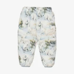 Molo Pale Blue Snowy Bears Padded Trousers Sale