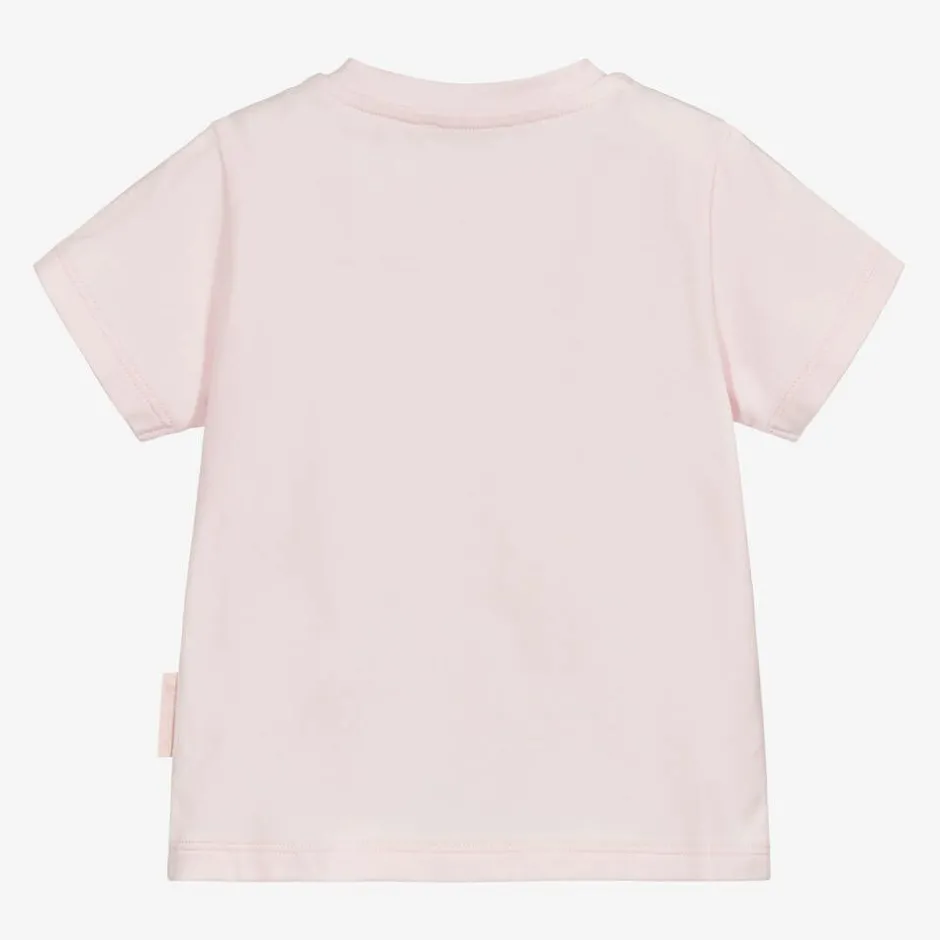 Moncler Enfant Pale Pink Logo Baby T-Shirt New