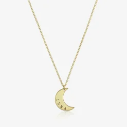 Treat Republic Personalised Gold Plated Moon Necklace (46cm) Discount