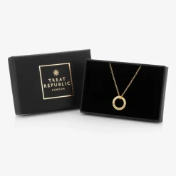 Treat Republic Personalised Gold Plated Disc Necklace (47cm)