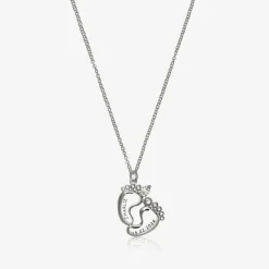 Treat Republic Personalised Silver Plated Baby Feet Necklace (45cm) Online
