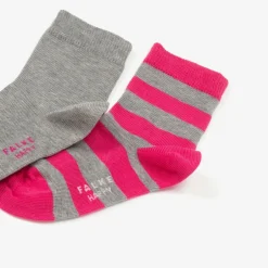 Falke Pink & Grey Cotton Socks (2 Pack)
