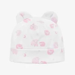Kissy Kissy Pink & White Cotton Baby Sheep Hat Outlet