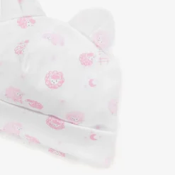 Kissy Kissy Pink & White Cotton Baby Sheep Hat Outlet