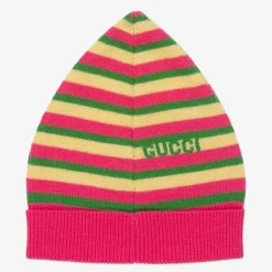Gucci Pink & Yellow Striped Baby Hat Discount
